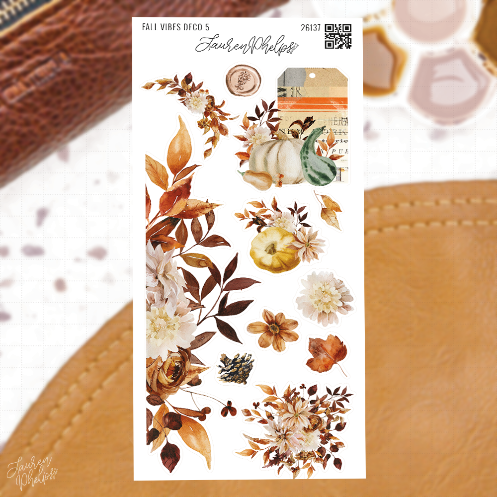 Fall Vibes Deco 5 Sticker Sheet