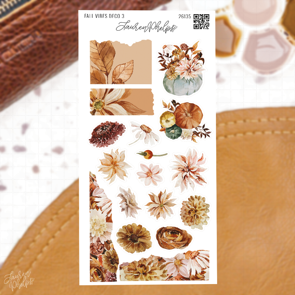 Fall Vibes Deco 3 Sticker Sheet