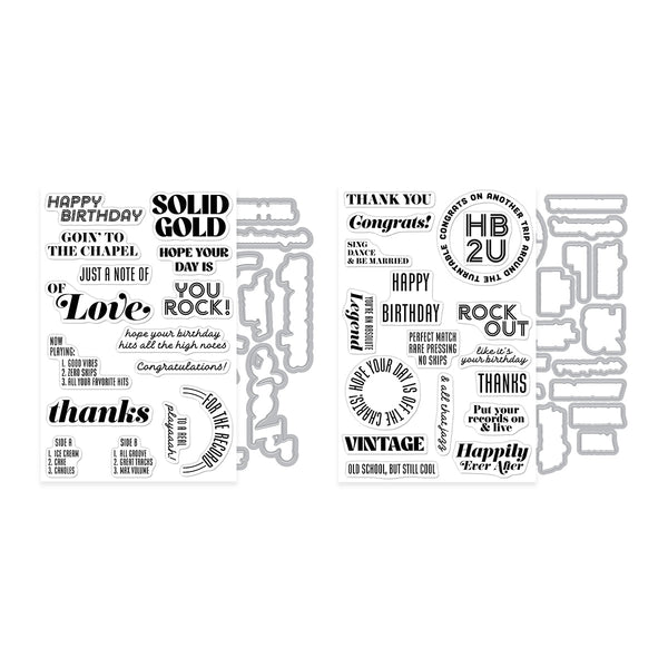 Vintage Vinyl Stamp + Cut Sentiments Bundle