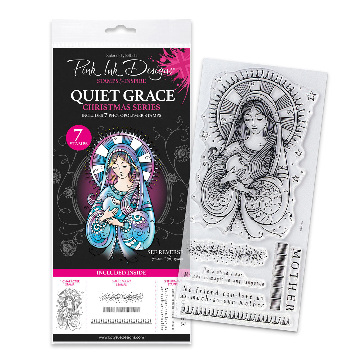 Christmas Mother Mary Clear Stamp Set | Quiet Grace