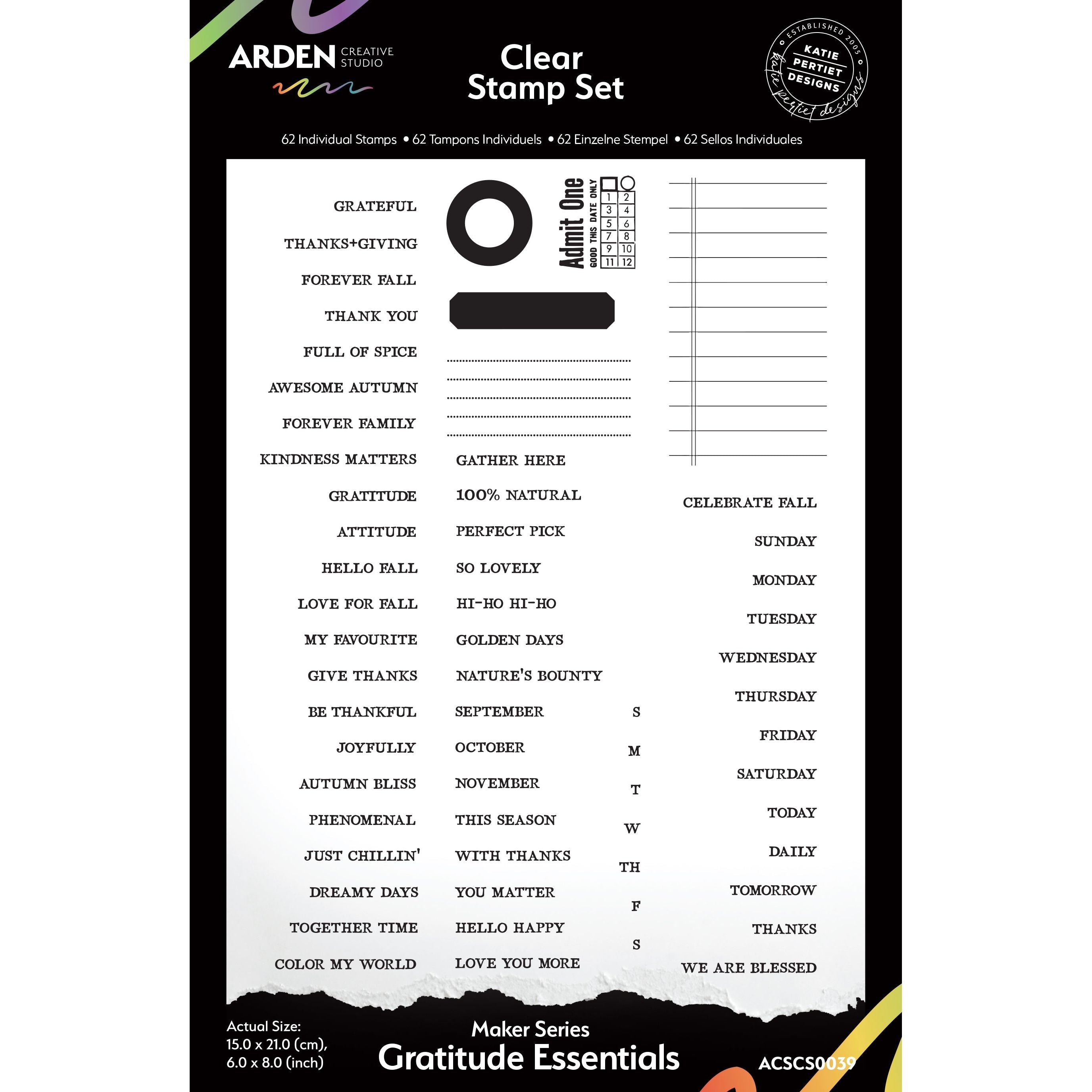 Gratitude Essentials 6x8 Clear Stamp Set | Maker Series