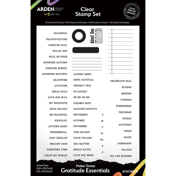 Gratitude Essentials 6x8 Clear Stamp Set | Maker Series