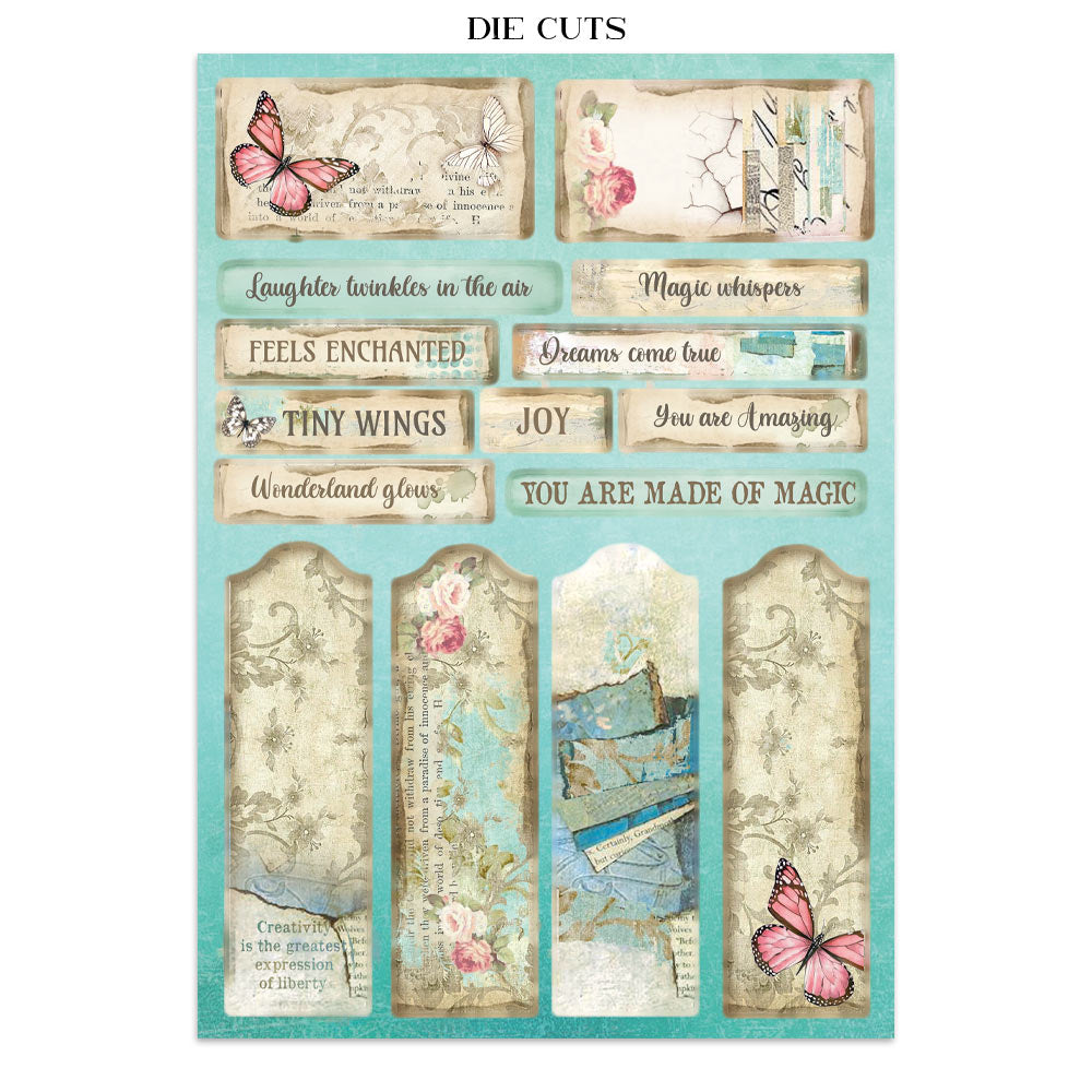 Wonderland Junk Journal Book | Backgrounds, Stickers, and Cut-outs