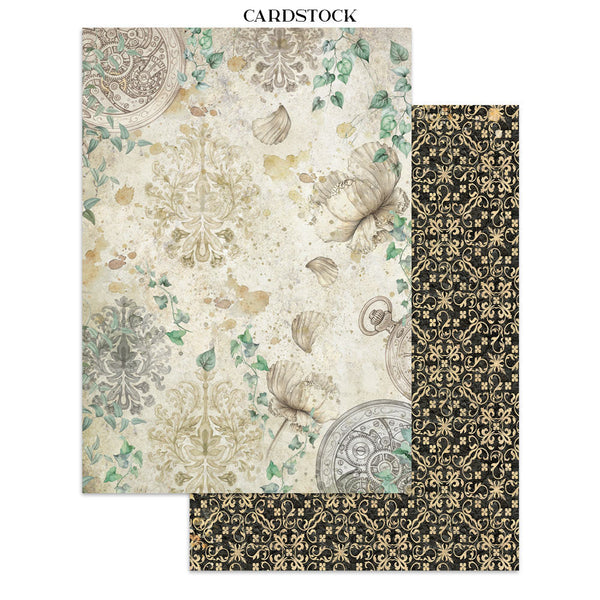 Gardens of Time Junk Journal Book | Backgrounds, Stickers, and Cut-outs