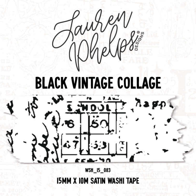 Black Vintage 15mm Washi