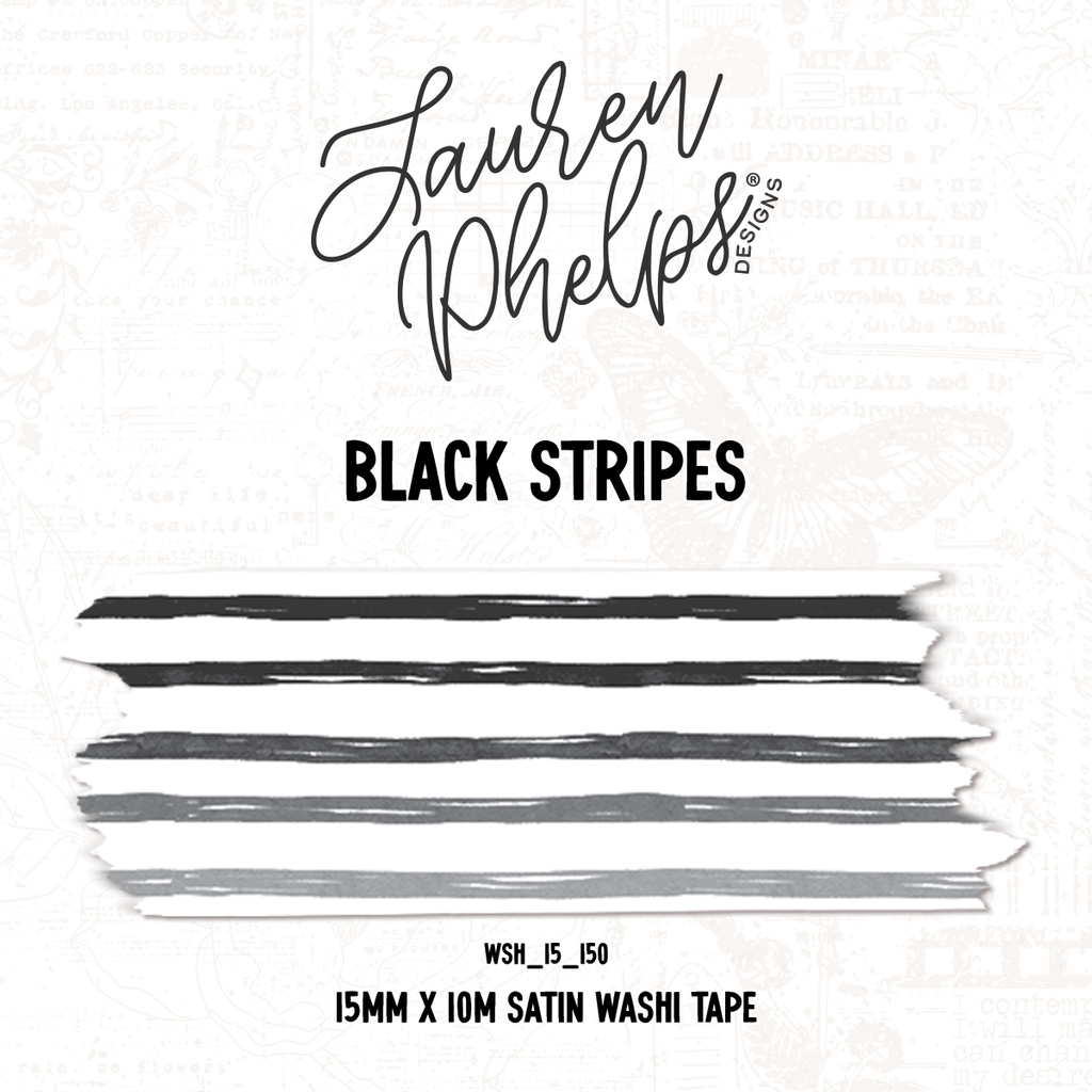 Black Stripes 15mm Washi
