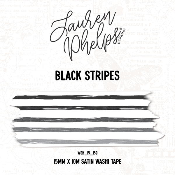 Black Stripes 15mm Washi