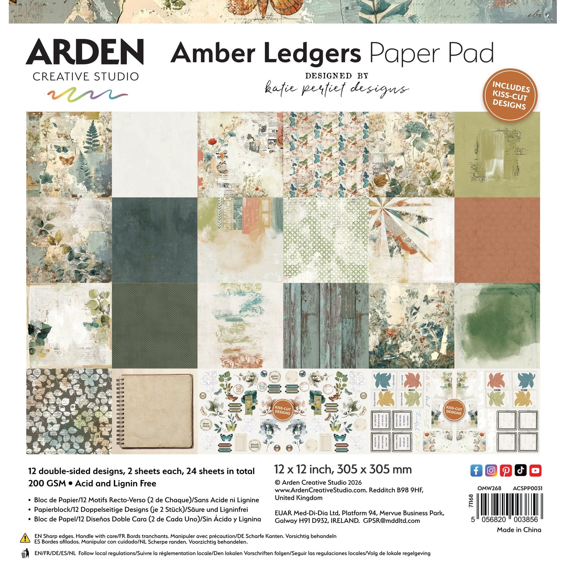 Amber Ledgers 12in x 12in Paper Pad