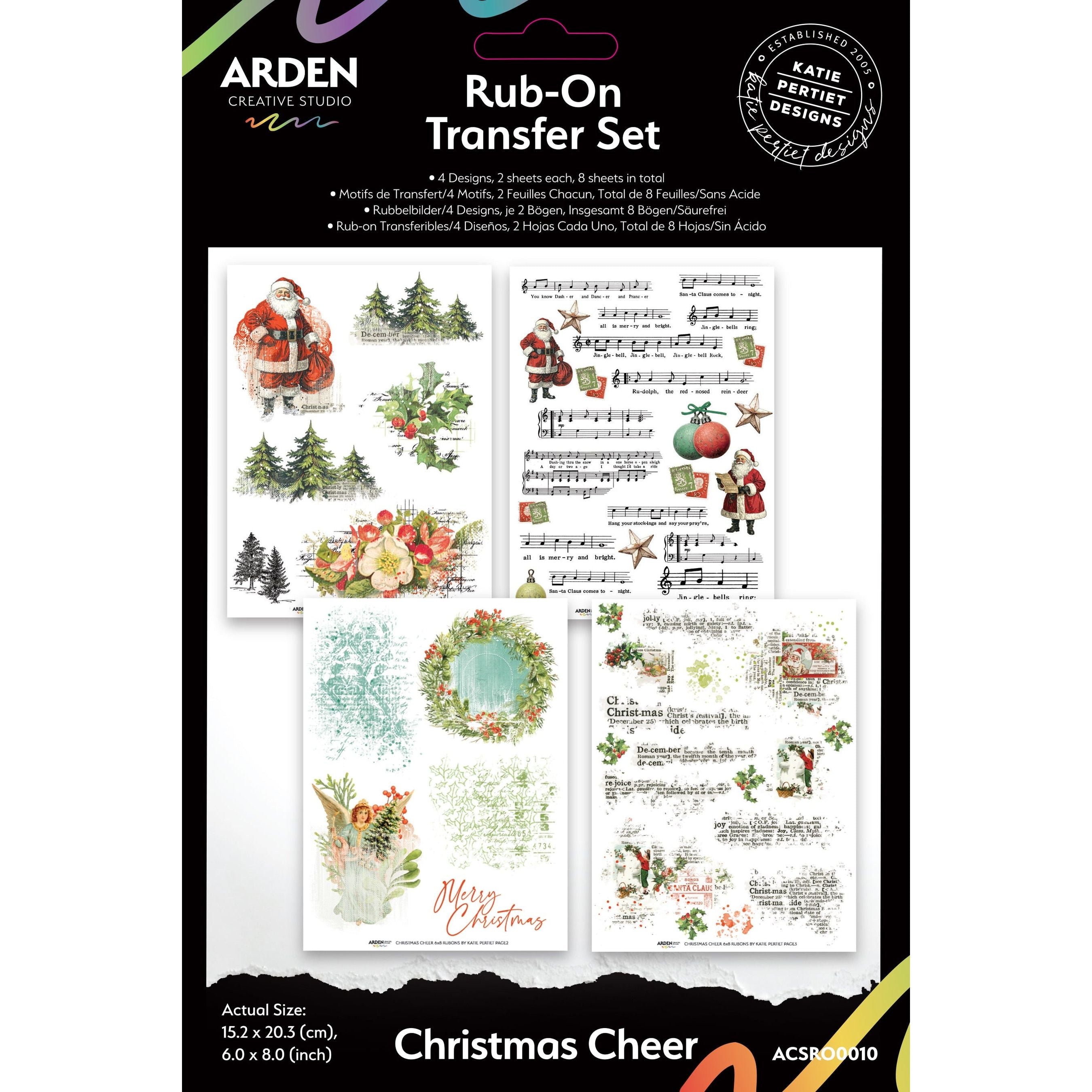 Christmas Cheer 6x8 Rub-On Transfer Set