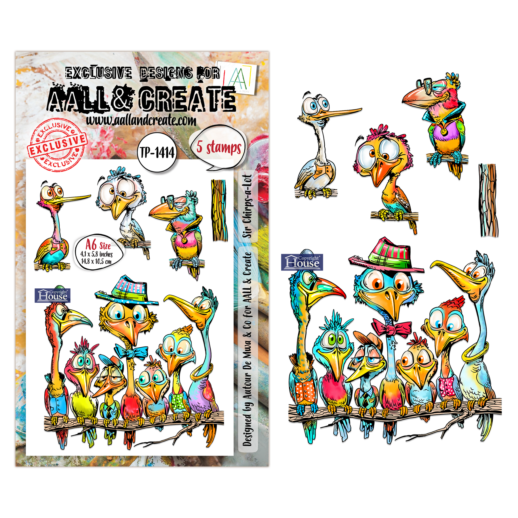 Sir Chirps-a-Lot A6 Stamp Set