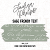 Sage French Text 15mm Washi
