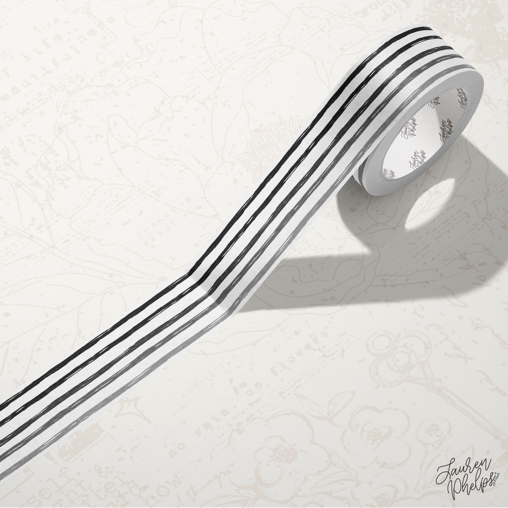 Black Stripes 15mm Washi