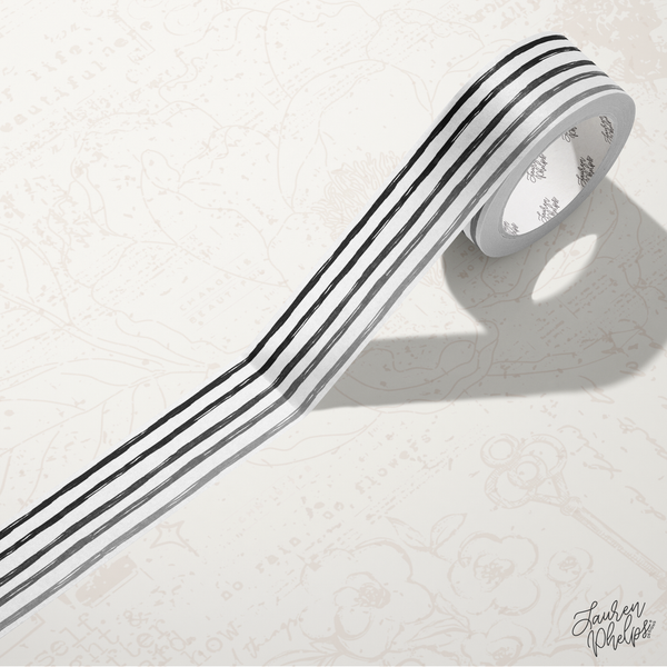 Black Stripes 15mm Washi