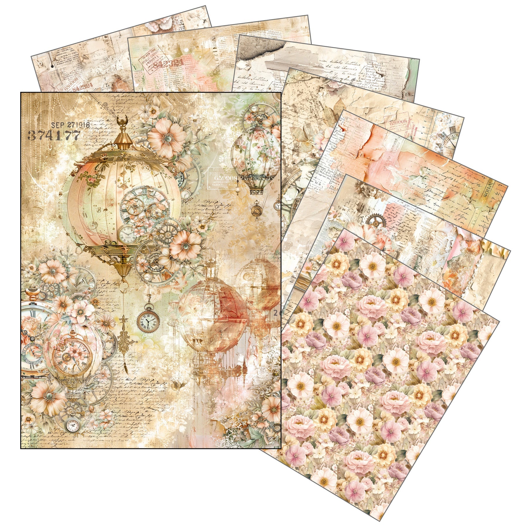 Lost in Time A5 Mixed 8pc Rice Paper