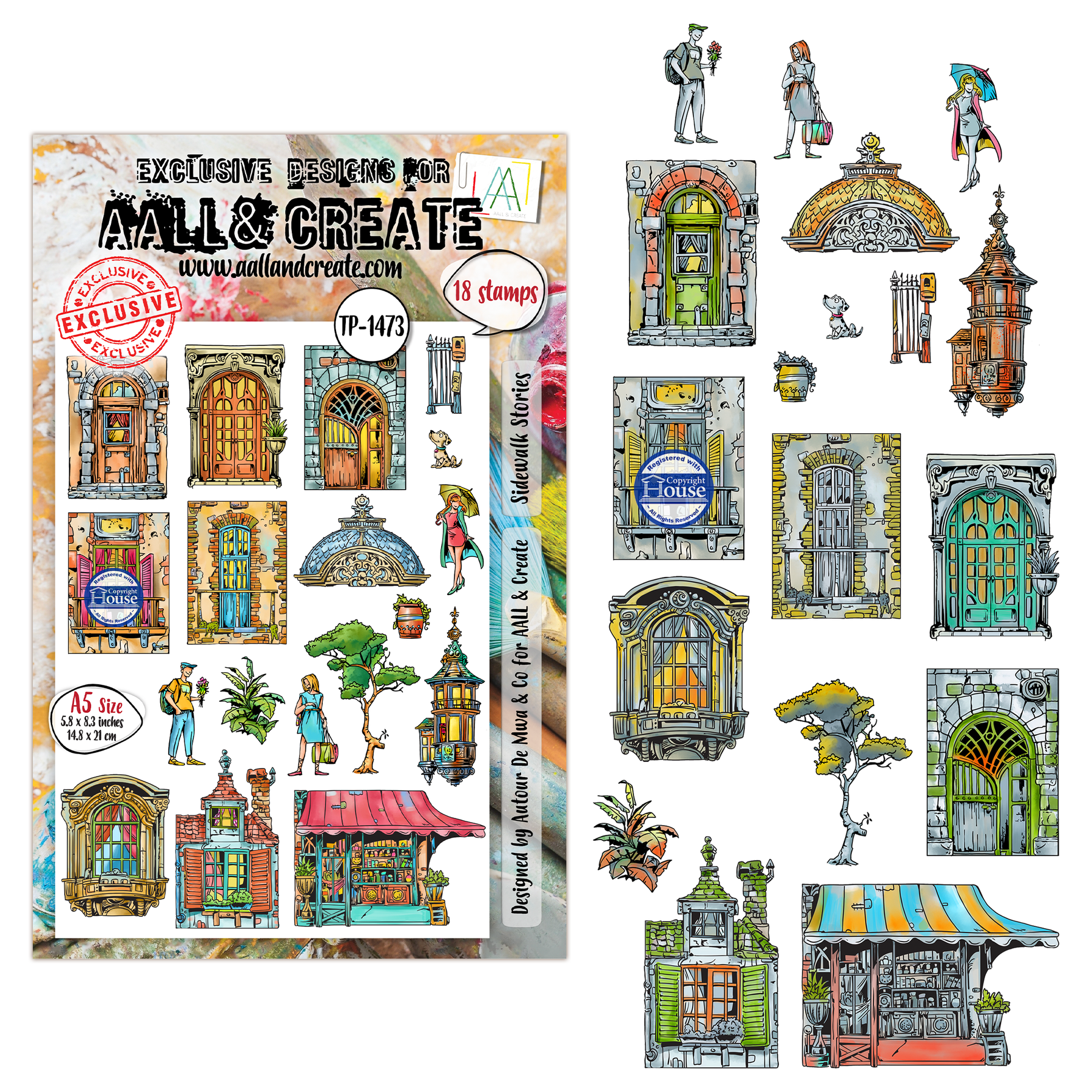 Sidewalk Stories A5 Stamp Set No. 1473