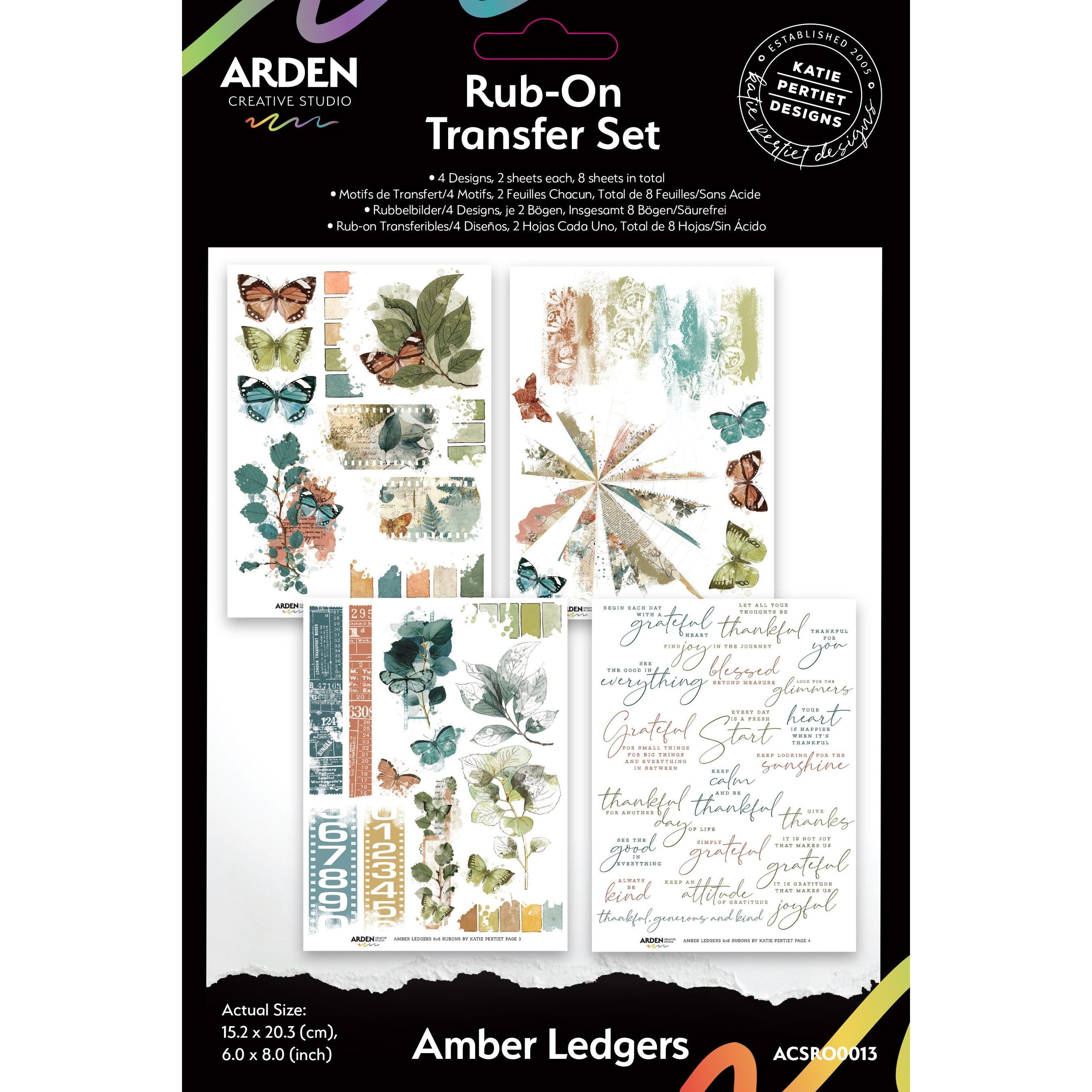 Amber Ledgers 6x8 Rub-On Transfer Set