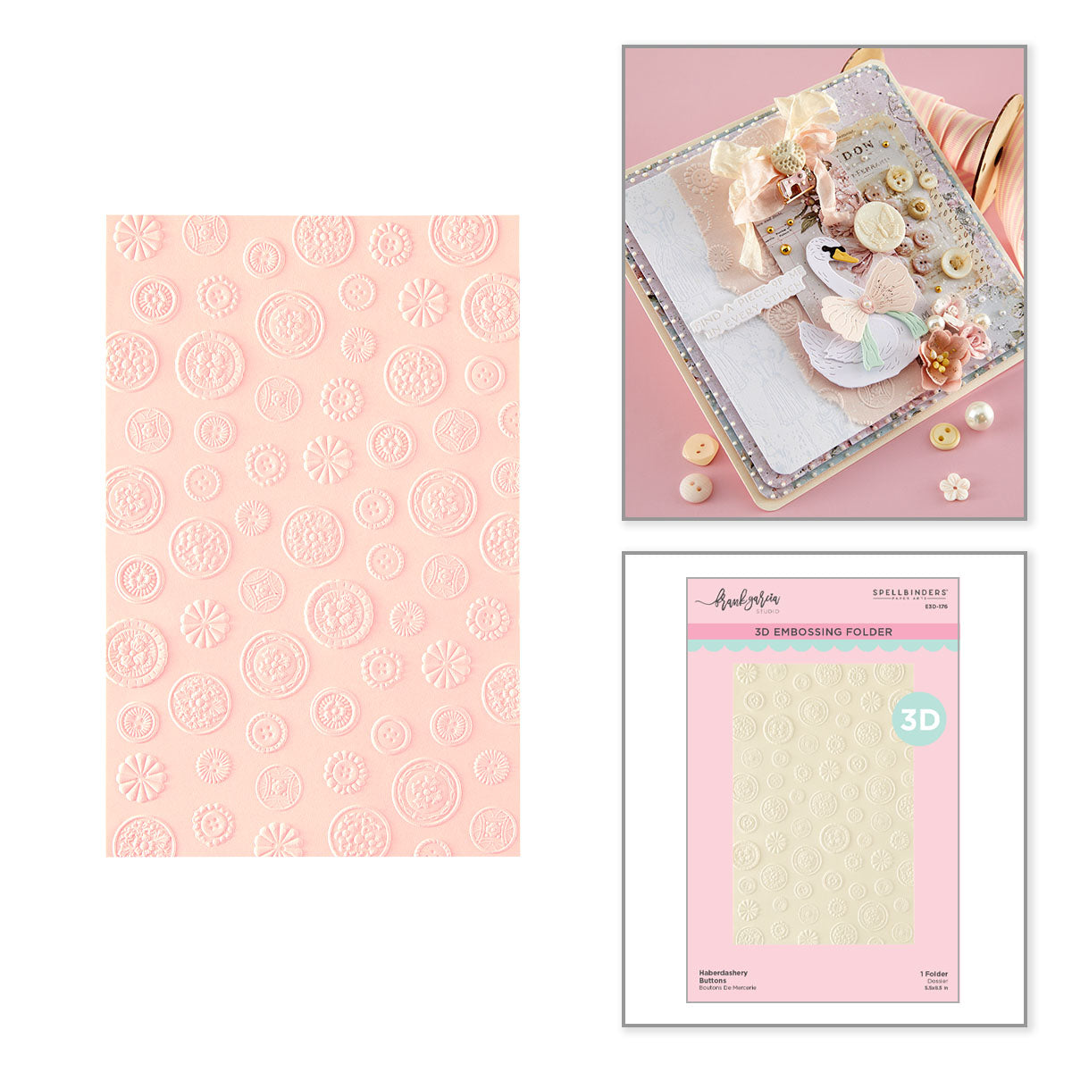Haberdashery Buttons 3D Embossing Folder | Frank Garcia