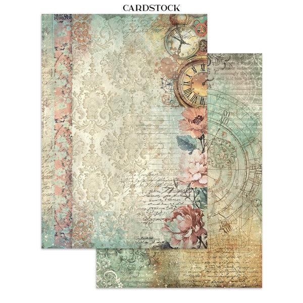 Gardens of Time Junk Journal Book | Backgrounds, Stickers, and Cut-outs