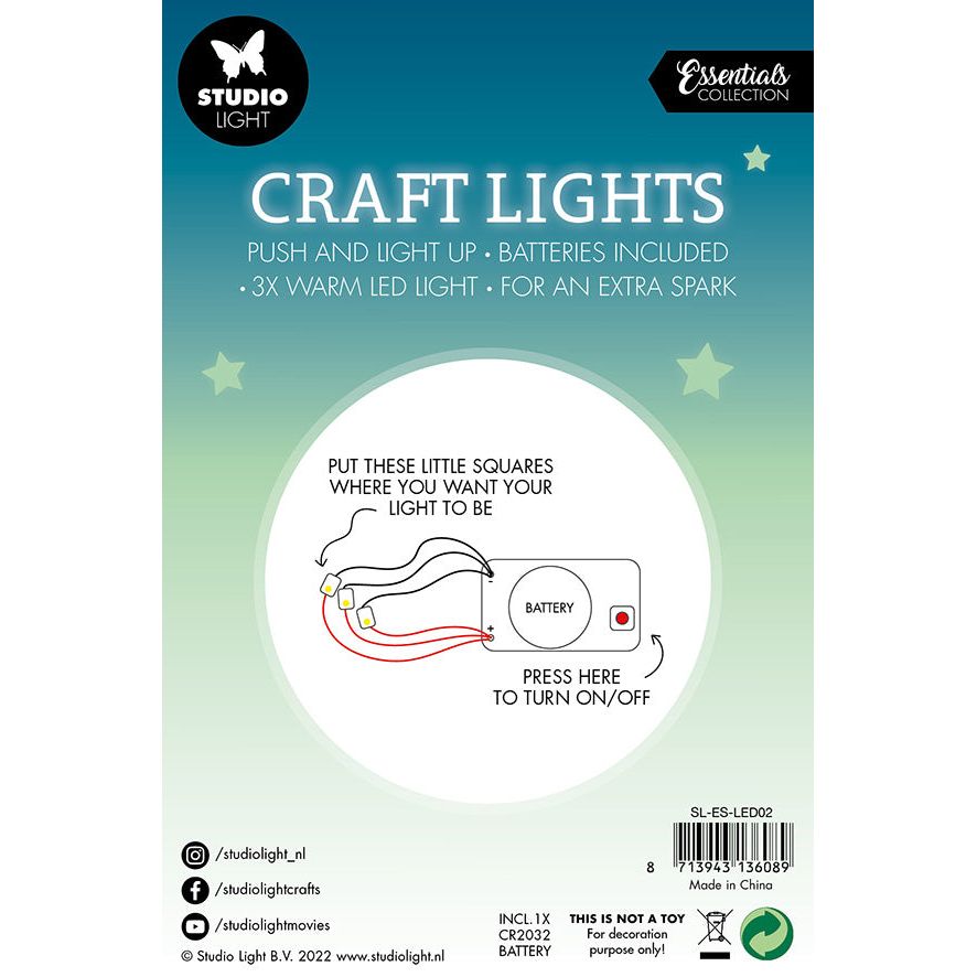 3-Light White Craft Lights w/ Batteries
