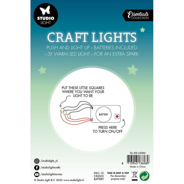 3-Light White Craft Lights w/ Batteries
