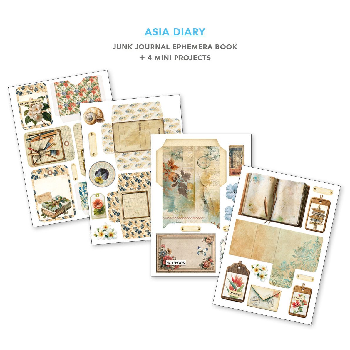 Asia Diary A4 Junk Journal & Ephemera Book