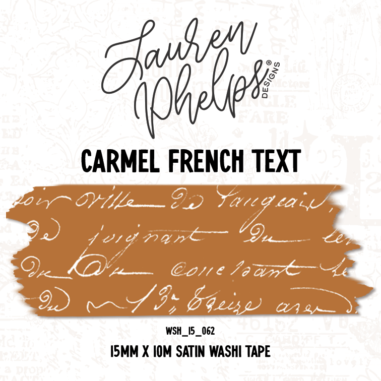 Carmel French Text 15mm Washi