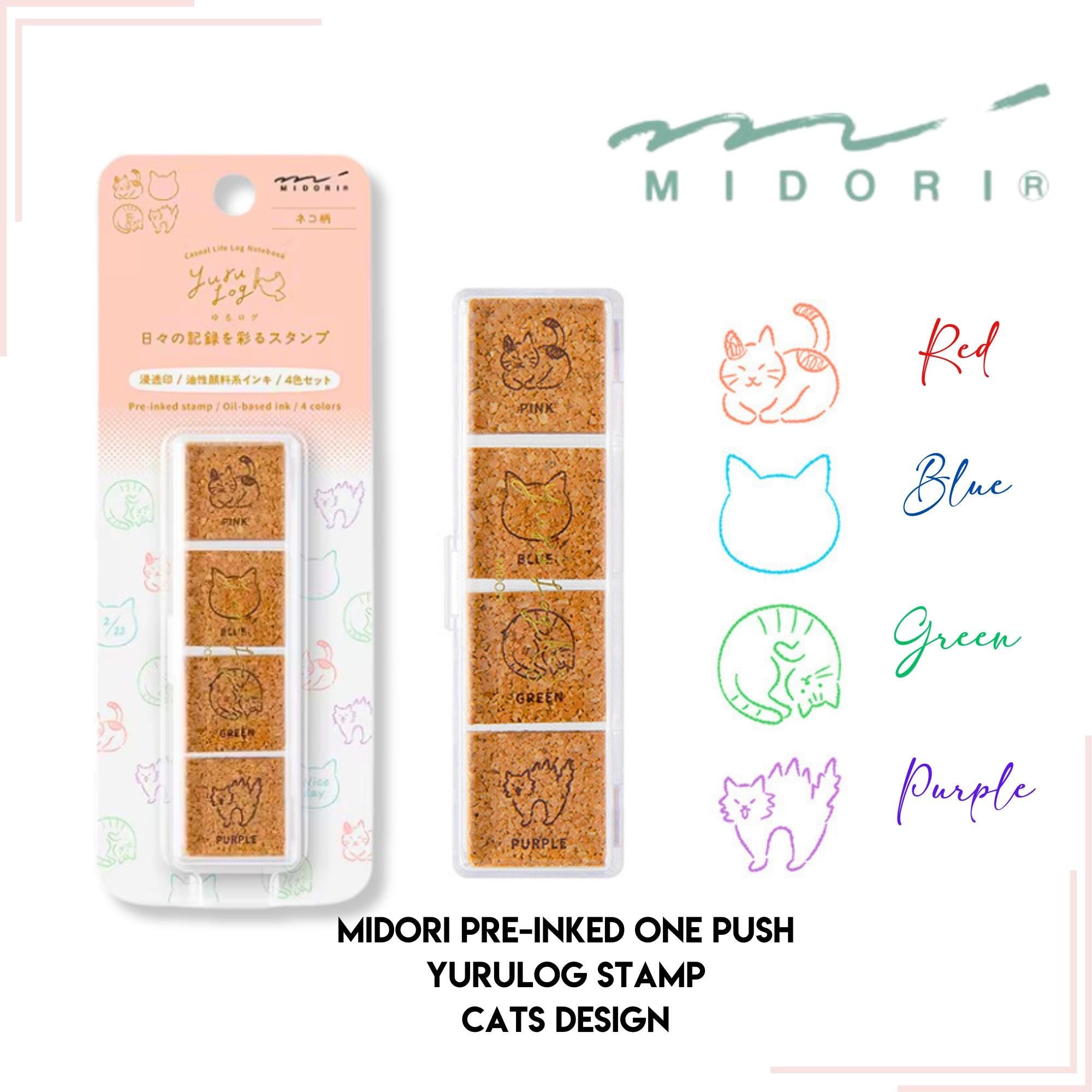 Cat Companions Yuru Log Pre-inked Stamp Set