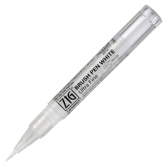 White Zig Cartoonist Brush Pens
