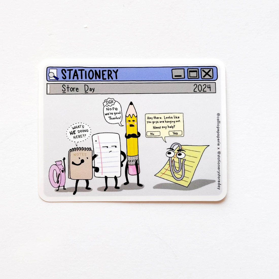 The Paper People and Clippy Vinyl Sticker | Stationery Store Day 2026