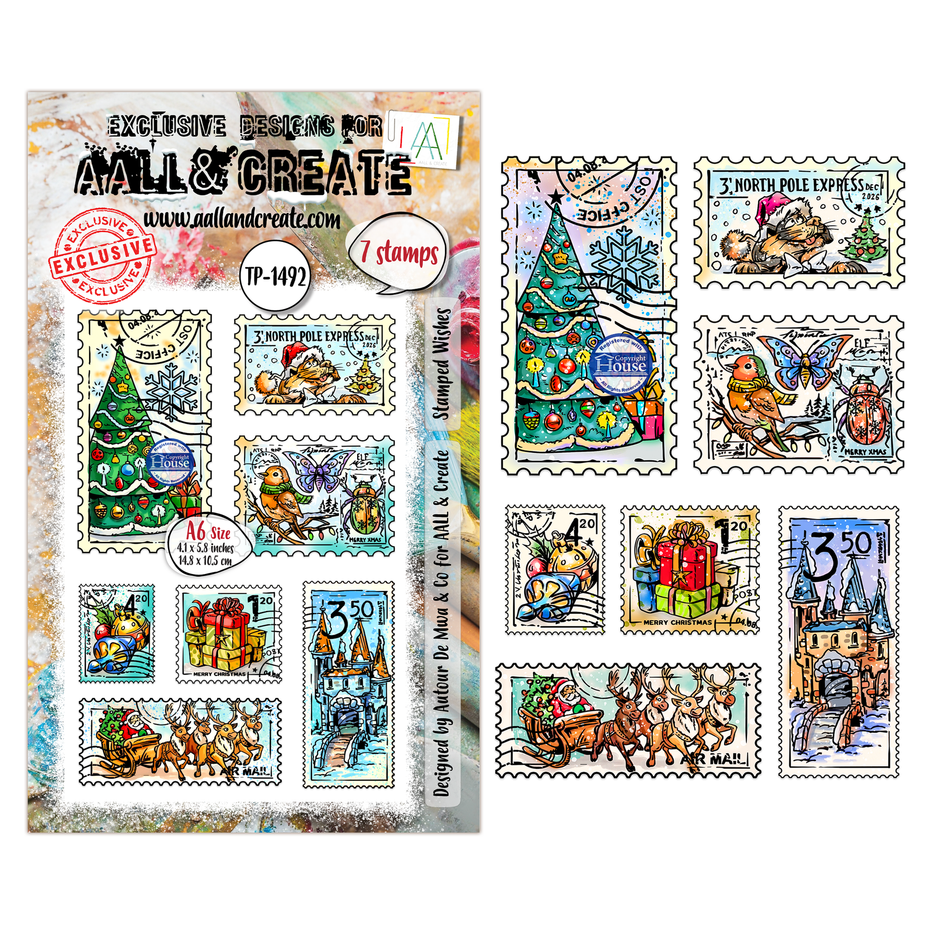Stamped Wishes A6 Stamp Set No. 1492