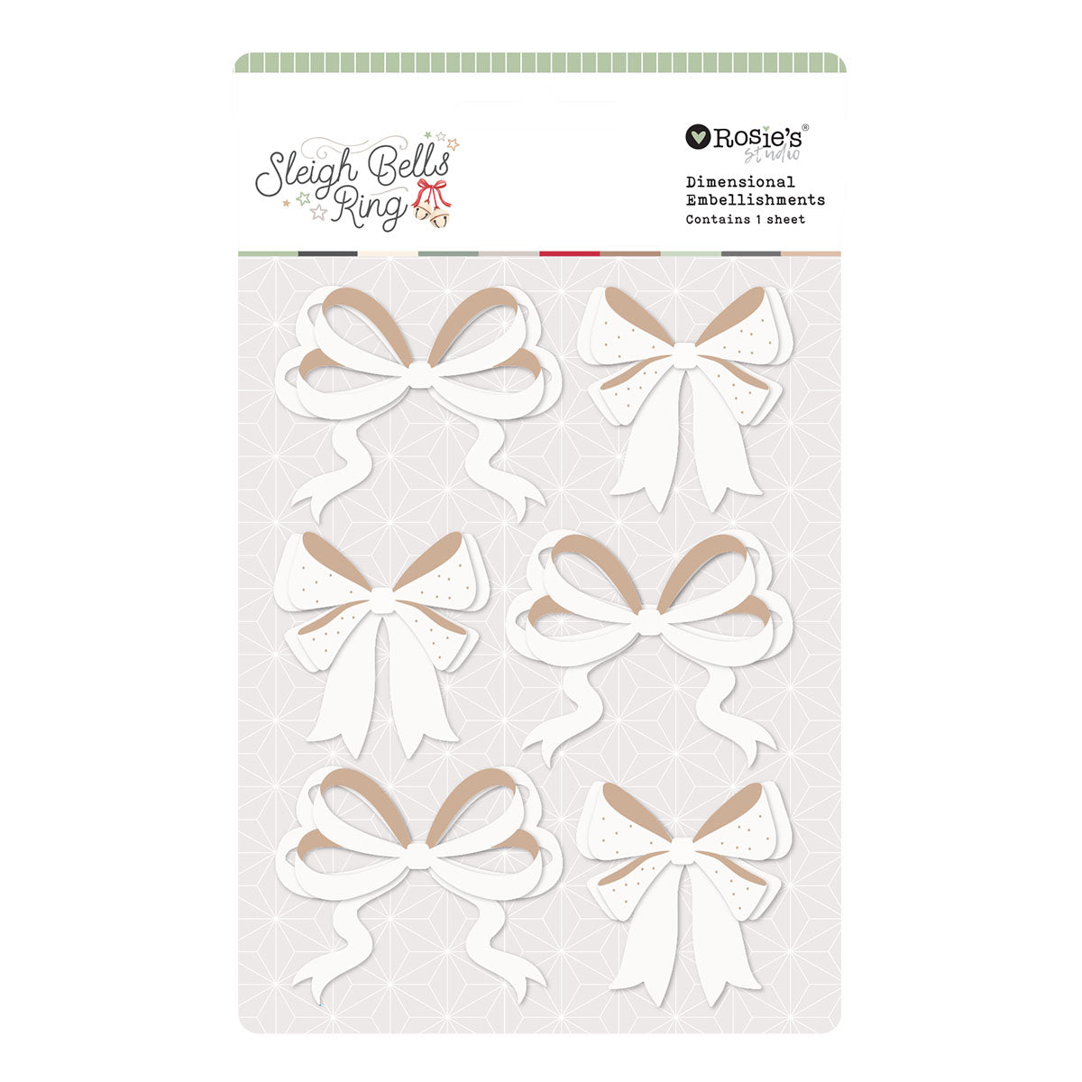 Sleigh Bells Ring Bows Dimensional Acetate Stickers