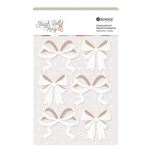 Sleigh Bells Ring Bows Dimensional Acetate Stickers