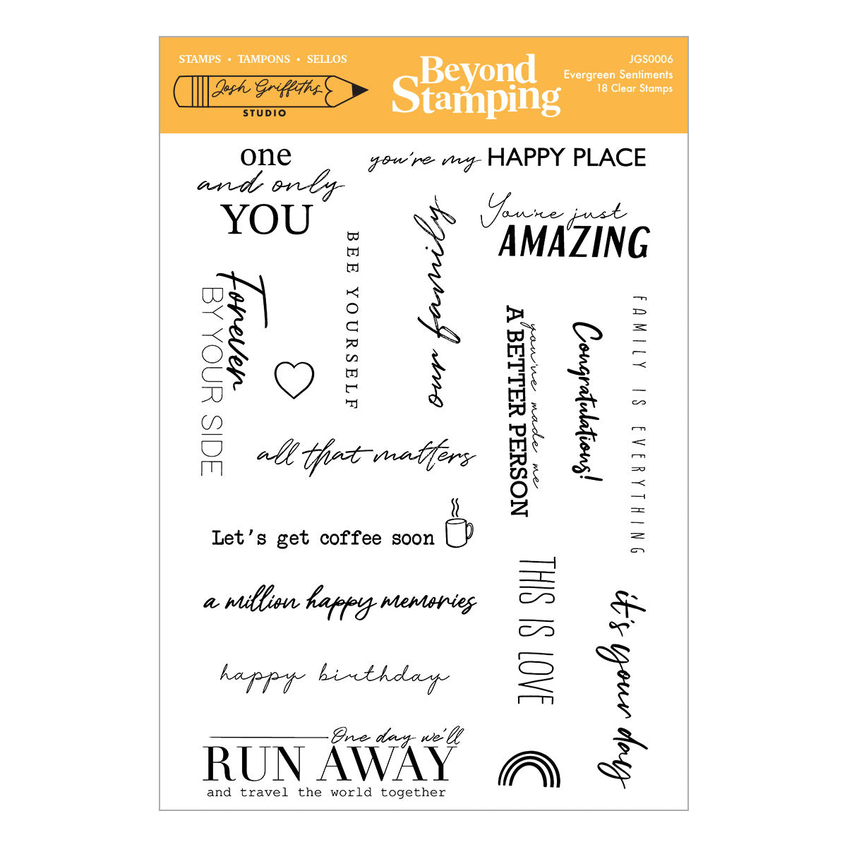 Beyond Stamping Evergreen Sentiments Clear Stamp Set | Josh Griffiths Studio