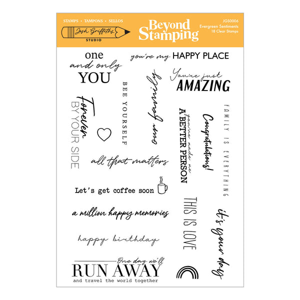 Beyond Stamping Evergreen Sentiments Clear Stamp Set | Josh Griffiths Studio
