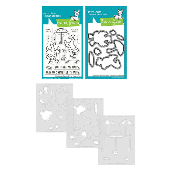 Silly Goose Rain or Shine! Stamp + Die + Stencil Set
