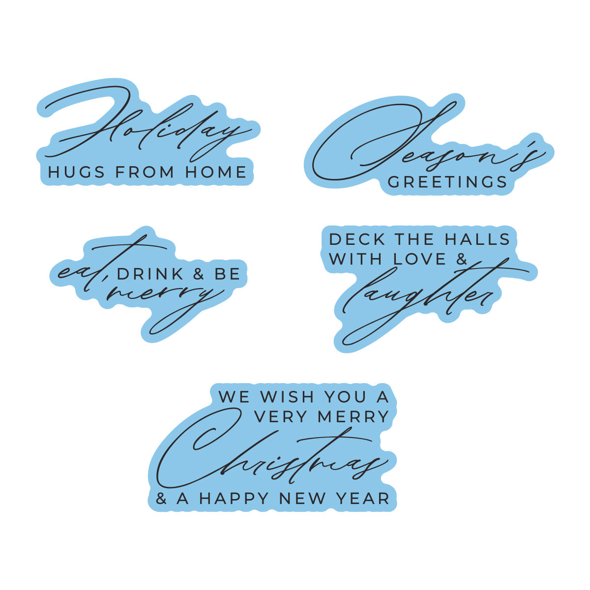 Holiday Hugs Sentiments Press & Foil Plate + Die Set | Yana Smakula