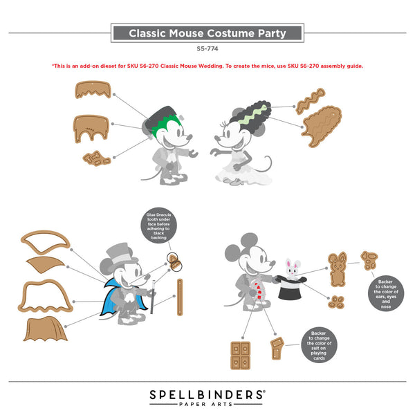 Classic Mouse Costume Party Etched Die Set