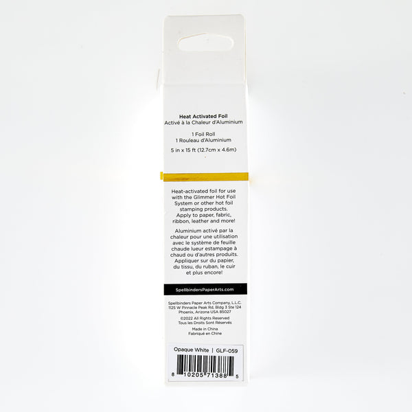 Opaque White Hot Foil Glimmer Roll