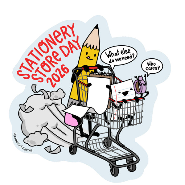 {coming soon!} The Paper People Go Shopping Vinyl Sticker | Stationery Store Day 2026