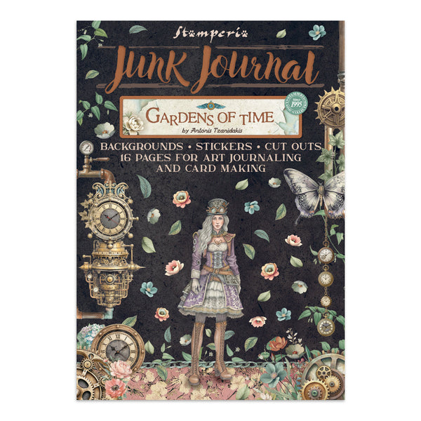 Gardens of Time Junk Journal Book | Backgrounds, Stickers, and Cut-outs