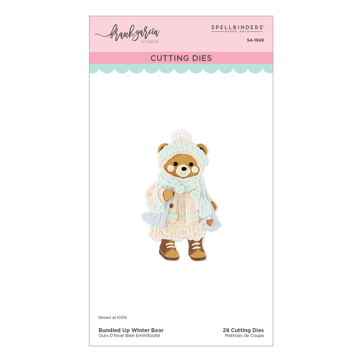 Bundled Up Winter Bear Etched Dies | Frank Garcia