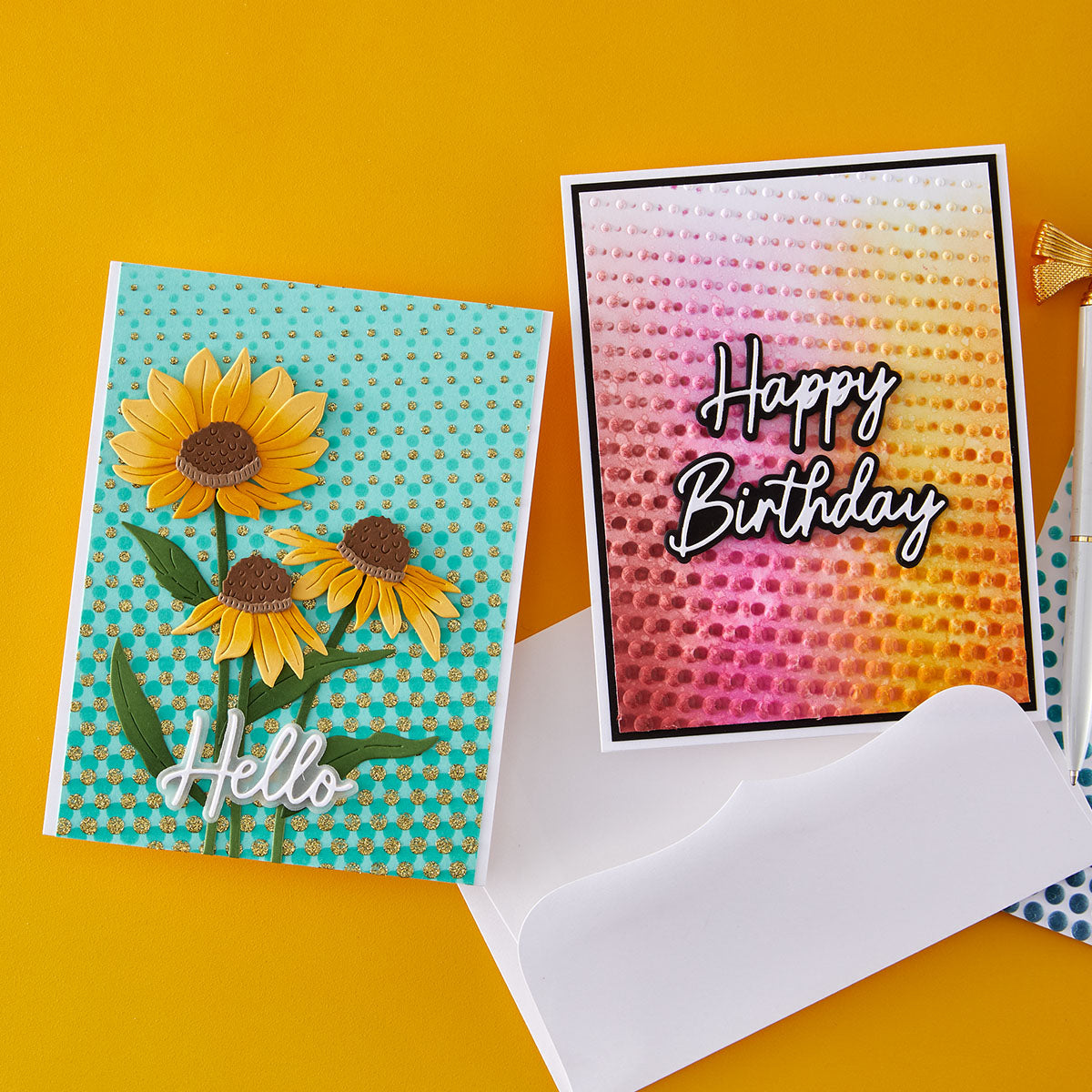 Cascading Dots 3D Embossing Folder and Stencil Bundle | Simon Hurley