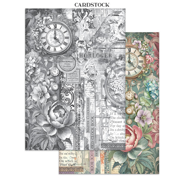 Gardens of Time Junk Journal Book | Backgrounds, Stickers, and Cut-outs