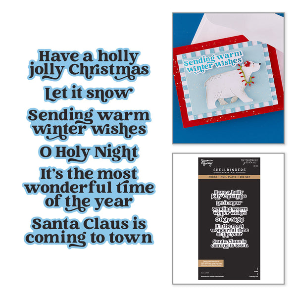 Wonderful Winter Sentiments Press + Foil Plate & Die Set | Simon Hurley