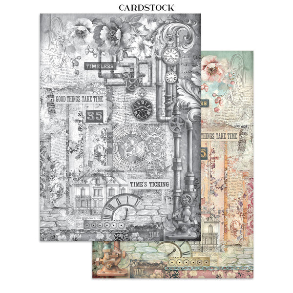 Gardens of Time Junk Journal Book | Backgrounds, Stickers, and Cut-outs