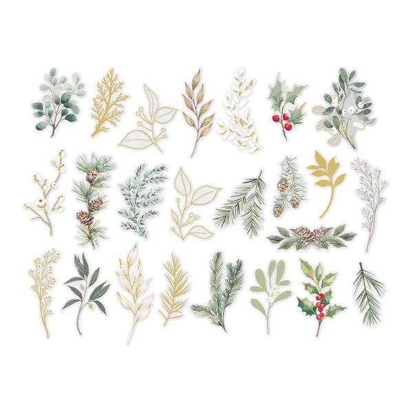 Sleigh Bells Ring Clear Foliage Stickers