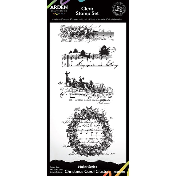 Christmas Carol Clusters 4x8 Clear Stamp Set | Maker Series