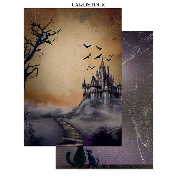 Halloween Junk Journal Book | Backgrounds, Stickers, and Cut-outs
