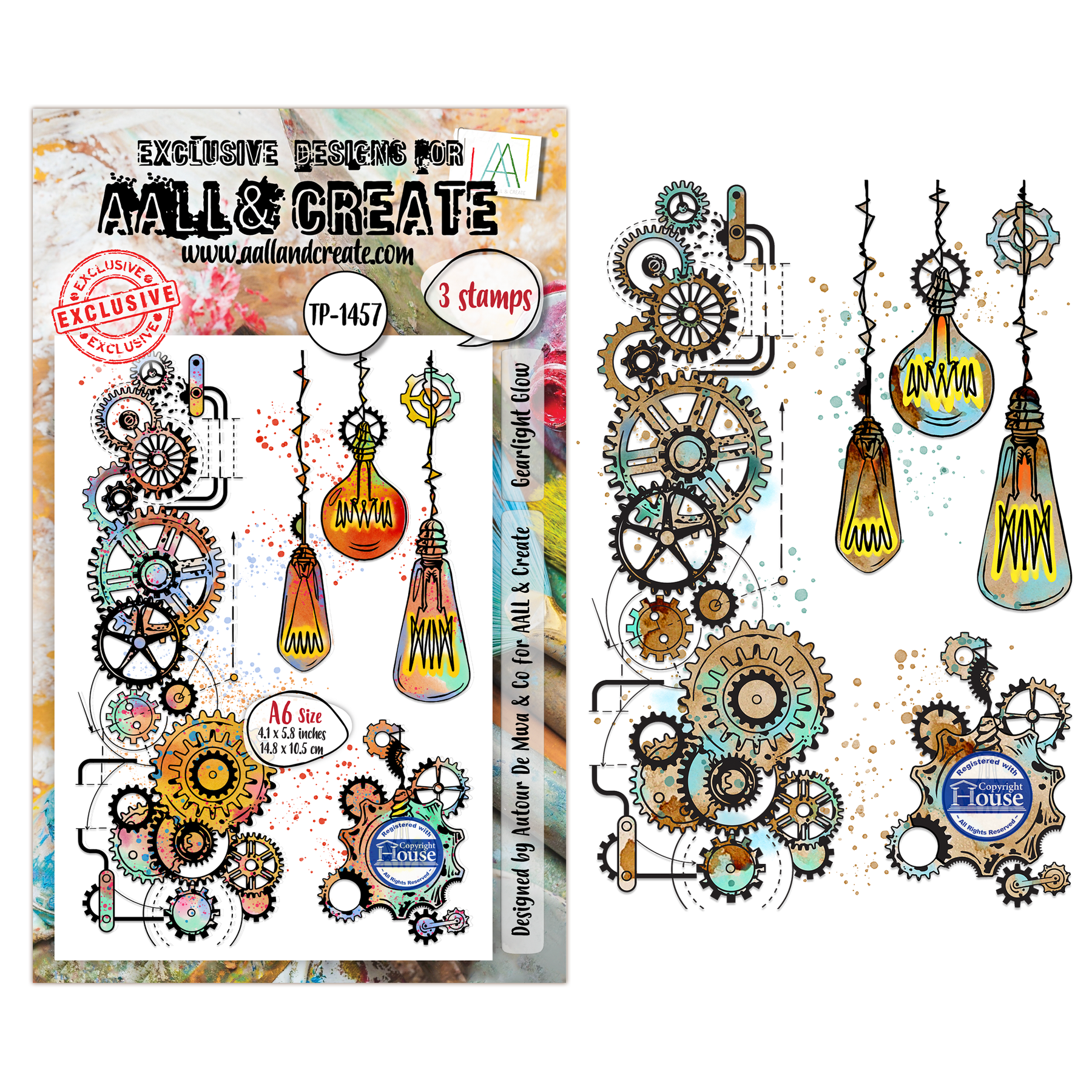 Gearlight Glow A6 Clear Stamp Set No. 1457