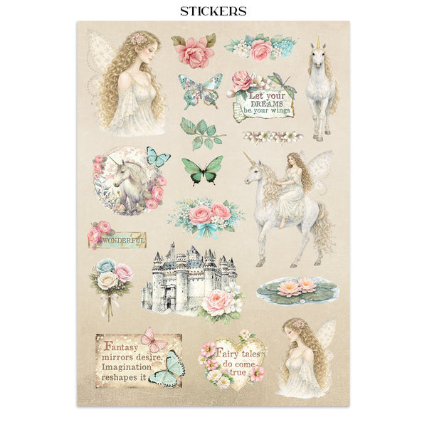 Wonderland Junk Journal Book | Backgrounds, Stickers, and Cut-outs